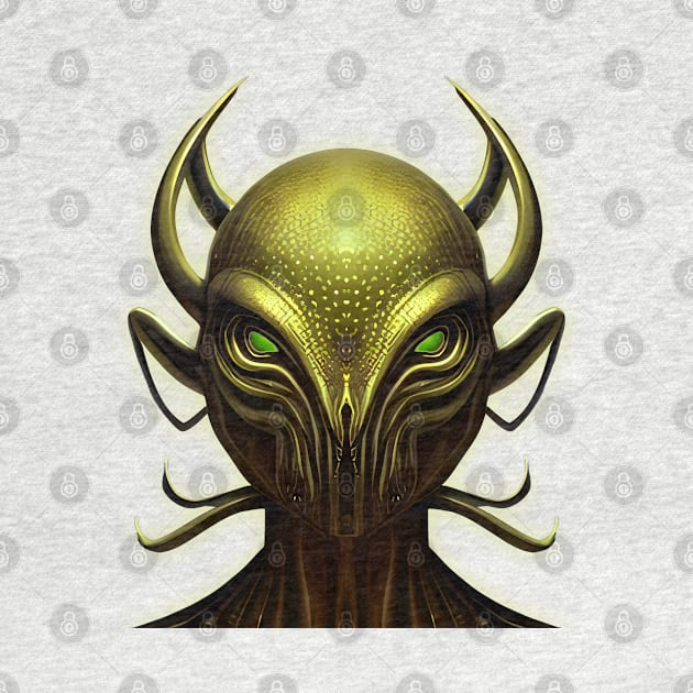 Alien Face - Golden Skin by Mr.FansArt